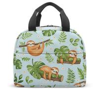 Borsa termica per il pranzo con stampa di bradipo carino arancione per bambini, ragazze e ragazzi, scatola termica riutilizzabile per la scuola, 23 cm (05)