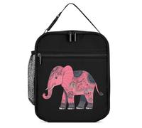 Borsa termica per il pranzo con stampa di elefanti indiani, con manico staccabile, per viaggi, lavoro, picnic