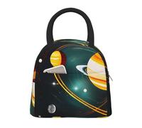 Borsa termica per il pranzo con stampa di Giove Saturno con sistema solare, portatile, a prova di perdite, riutilizzabile, per lavoro, scuola, picnic, ragazzi e ragazze