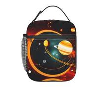 Borsa termica per il pranzo con stampa di Giove Saturno con sistema solare, riutilizzabile, per lavoro, viaggi, picnic all'aperto, casual