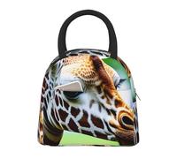 Borsa termica per il pranzo con stampa di giraffa dei cartoni animati, portatile, a prova di perdite, riutilizzabile, per lavoro, scuola, picnic, ragazzi