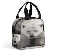 Borsa termica per il pranzo, con stampa di orso polare, grande borsa per il pranzo, riutilizzabile, per adulti
