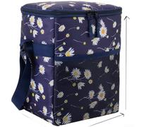 Borsa termica per il pranzo con stampa floreale Oxford, da donna, resistente alle perdite, capacità 9 l, ultraleggera, pieghevole, in tessuto 600D, per picnic, lavoro, scuola, attività all'aperto (O)