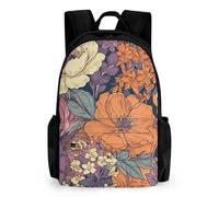 Borsa termica per il pranzo con tasca laterale, con fiori di diversi colori, borsa per il pranzo da donna