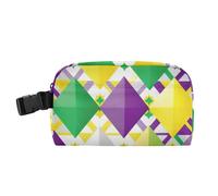 Borsa termica per il pranzo con tasche con cerniera, per bambini, mantiene il cibo caldo, borsa tote per lavoro, ufficio, martedì grasso, carnevale, bianco, verde, viola, giallo