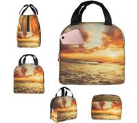 Borsa termica per il pranzo, con tramonto nuvoloso, borsa per il pranzo, borsa per il pranzo da donna, borsa riutilizzabile per il pranzo