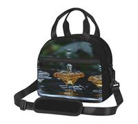 Borsa termica per il pranzo, con tre gocce d'acqua, grande capacità, impermeabile e resistente, per lavoro, spiaggia e picnic, con tracolla regolabile