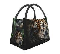 Borsa termica per il pranzo con una tigre al buio, per donne e uomini, riutilizzabile, a prova di perdite, borsa termica per il pranzo per ufficio e picnic