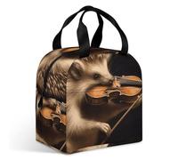 Borsa termica per il pranzo con violino e riccio, grande capacità, a prova di perdite, isolata, per donne e uomini, borsa termica portatile per ufficio, viaggi e picnic