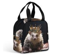 Borsa termica per il pranzo, corona con stampa riccio, borsa per il pranzo, borsa per il pranzo a tenuta stagna, borsa per il pranzo portatile riutilizzabile