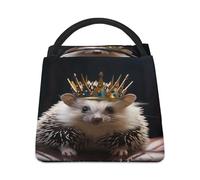 Borsa termica per il pranzo, corona con stampa riccio, borsa per il pranzo, borsa per il pranzo a tenuta stagna, borsa per il pranzo portatile riutilizzabile