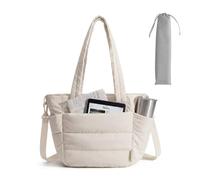 Borsa termica per il pranzo da donna, borsa termica impermeabile con custodia da 6,9 x 28 cm, leggera e grande capacità con scomparti per lavoro, scuola, viaggi, picnic, regali da donna (beige)