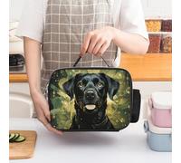 Borsa termica per il pranzo da donna con motivo a cerchio con spruzzi verdi, grande capacità, a prova di perdite, con manici staccabili, borsa termica con mantenimento del freddo/caldo per 5 ore, pe