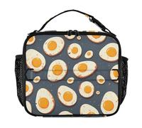 Borsa termica per il pranzo da donna, leggera, per ragazzi, mantiene il cibo caldo, borsa tote di grande capacità per lavoro e scuola cartone animato carino uova fritte simili ai bambini