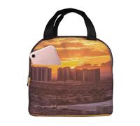 Borsa termica per il pranzo da donna, riutilizzabile, per ufficio, viaggio, borsa termica per il pranzo al tramonto di Las Vegas, borsa termica per il pranzo, a prova di perdite, borsa termica per