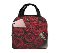 Borsa termica per il pranzo da donna, riutilizzabile, per ufficio, viaggio, termica, a forma di rose, a forma di cuore, borsa termica per il pranzo, a prova di perdite, borsa termica per uomo, grande