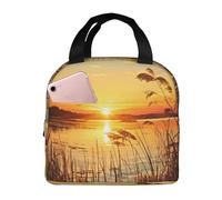 Borsa termica per il pranzo da donna, riutilizzabile, per ufficio, viaggio, termica, con canne vicino al fiume, borsa termica per il pranzo, a prova di perdite, borsa termica per uomo, grande capacità