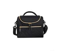Borsa termica per il pranzo di grande capacità, con tracolla staccabile, design impermeabile, perfetta per l'uso quotidiano o gite nel fine settimana (nero)