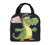 Borsa termica per il pranzo divertente coccodrillo cartone animato Lunch Box per donne uomini riutilizzabile a prova di perdite borsa termica per ufficio picnic
