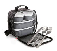 Borsa termica per il pranzo e set di posate Tatay Kit Urban Food. Scacchi