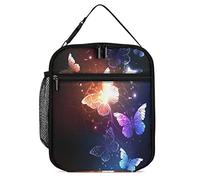 Borsa termica per il pranzo Farfalla incandescente al buio Borsa termica per il pranzo Farfalla scintillante Contenitore termico per pasti riutilizzabile Borsa per picnic da viaggio di lavoro