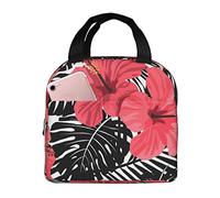 Borsa termica per il pranzo Fiore di corallo con scatola per il pranzo Riutilizzabile Borsa per il pranzo carina per adulti e bambini, Borse per il pranzo più fresche a tenuta stagna Per lavoro Uffi