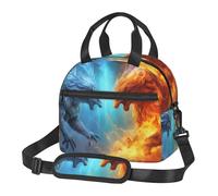 Borsa termica per il pranzo Fire vs ice art Lunch Box per donne uomini riutilizzabile a prova di perdite borsa termica per ufficio picnic