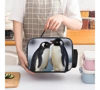 Borsa termica per il pranzo I Love Penguins per donne, grande capacità, a prova di perdite, con manici staccabili, borsa termica con mantenimento del freddo/caldo per 5 ore, per ufficio, picnic, cam