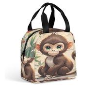 Borsa termica per il pranzo in alluminio, borsa per il pranzo con scimmia in stile cinese, grande borsa per il pranzo, riutilizzabile per adulti