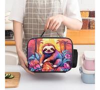 Borsa termica per il pranzo Jungle Sloth per donne, grande capacità, a prova di perdite, con manici staccabili, borsa termica con mantenimento del freddo/caldo per 5 ore, per ufficio, picnic, campeg