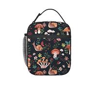 Borsa termica per il pranzo Kawaii, borsa per il pranzo, per donne e uomini, riutilizzabile, per adulti, portatile, con funghi, lumache, farfalle, borsa per il pranzo