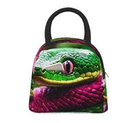 Borsa termica per il pranzo, leggera, con stampa serpente verde, alla moda, per scuola, picnic, escursionismo