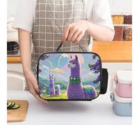 Borsa termica per il pranzo Love Alpaca Purple per donna, grande capacità, a prova di perdite, con manici staccabili, borsa termica con mantenimento del freddo/caldo per 5 ore, per ufficio, picnic,