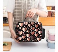 Borsa termica per il pranzo Love Heart per donne, grande capacità, a prova di perdite, con manici staccabili, borsa termica con mantenimento del freddo/caldo per 5 ore, per ufficio, picnic, campeggi