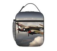 Borsa termica per il pranzo, motivo: aereo della seconda guerra mondiale, per donne e uomini, borsa termica riutilizzabile a prova di perdite, per ufficio, picnic