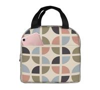 Borsa termica per il pranzo, motivo metà secolo, riutilizzabile, per donne e uomini, borsa per il pranzo, per lavoro, attività all'aperto, viaggi