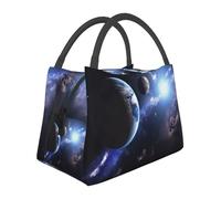 Borsa termica per il pranzo, motivo: terra e luna, per donne e uomini, borsa termica per picnic, lavoro
