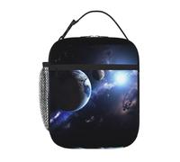 Borsa termica per il pranzo, motivo: terra e luna, per donne e uomini, borsa termica per picnic, lavoro