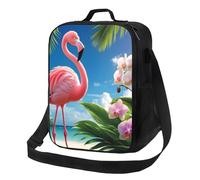 Borsa termica per il pranzo, per adulti, modello Flamingo, borsa termica per il pranzo con tasca frontale per donne e uomini