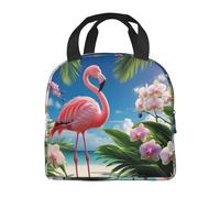 Borsa termica per il pranzo, per adulti, modello Flamingo, borsa termica per il pranzo con tasca frontale per donne e uomini
