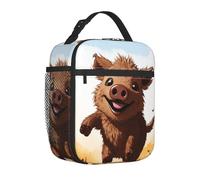 Borsa termica per il pranzo per adulti, riutilizzabile, animazione di cinghiale, a prova di perdite, borsa per il pranzo di grande capacità, contenitore per il pranzo di grande capacità, borse per il