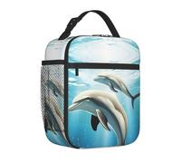 Borsa termica per il pranzo per adulti, riutilizzabile, bacio, delfino, racconto, a prova di perdite, borsa tote refrigerante di grande capacità, contenitore per il pranzo di grande capacità, borse