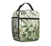 Borsa termica per il pranzo per adulti, riutilizzabile, fogliame ed erbe aromatiche, borsa termica a tenuta stagna, grande capacità, contenitore per il pranzo per alimenti, grande capacità, borse per