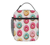 Borsa termica per il pranzo per bambini con ciambelle e granelli di cioccolato, borsa per il pranzo riutilizzabile a prova di perdite, borsa termica portatile per il pranzo per la scuola, picnic, v