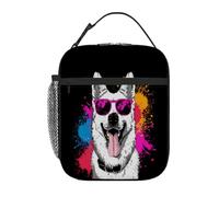 Borsa termica per il pranzo per bambini con divertente cane da pastore tedesco, borsa per il pranzo riutilizzabile a prova di perdite, borsa termica portatile per il pranzo per la scuola, picnic, v