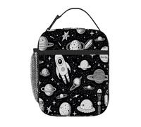 Borsa termica per il pranzo per bambini con pianeta spaziale astratto, per ragazzi e ragazze, borsa bento riutilizzabile a prova di perdite, borsa termica portatile per il pranzo per la scuola, pic