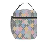 Borsa termica per il pranzo per bambini con stampa di puzzle sull'autismo, borsa per il pranzo riutilizzabile a prova di perdite, borsa termica portatile per il pranzo per la scuola, picnic, viaggi