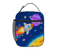 Borsa termica per il pranzo per bambini, motivo: razzo, nebulosa, pianeta, per ragazzi e ragazze, borsa bento riutilizzabile a prova di perdite, borsa termica portatile per il pranzo, per scuola, p