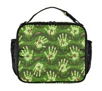 Borsa termica per il pranzo per bambini, resistente all'acqua, mantiene il cibo caldo e più fresco, borsa termica per pasto per scuola, ufficio, campeggio, picnic, spaventose mani verdi insanguinate