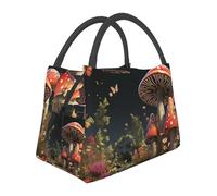 Borsa termica per il pranzo per donne e uomini, a prova di perdite, borsa termica per il pranzo con manico, piccola borsa per il pranzo, borsa termica per il pranzo, funghi stile fiaba, contenitore